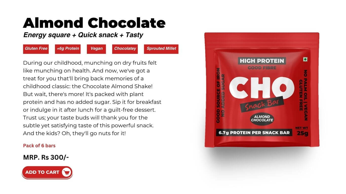 CHO Almond Chocolate Protein Snack bar